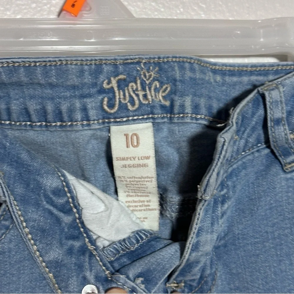 Justice Kids Girls Denim‎ Light Blue Simply Low Jegging Jeans size 10.